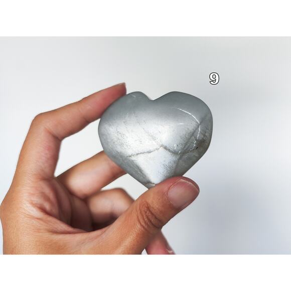 Super Flash Sage Moonstone Heart Carving Garnierite - Picture 11 of 12